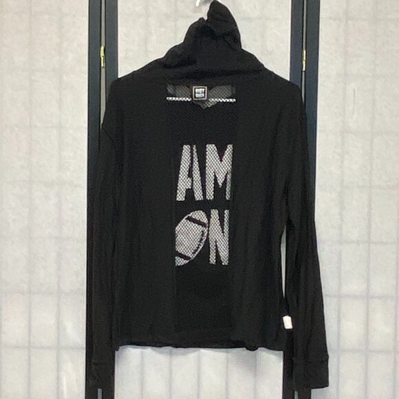 Riot Queen “Game On” Open Mesh Back Graphic Hoodie Black M Streetwear Athleisure - Picture 6 of 14